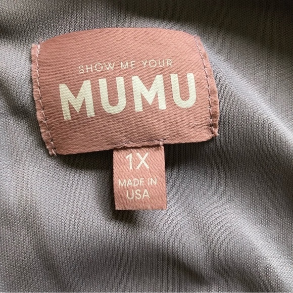 Show Me Your Mumu Emily Empire Sz 1X Dove Gray Flutter Sleeve Chiffon Bridesmaid - Picture 4 of 7